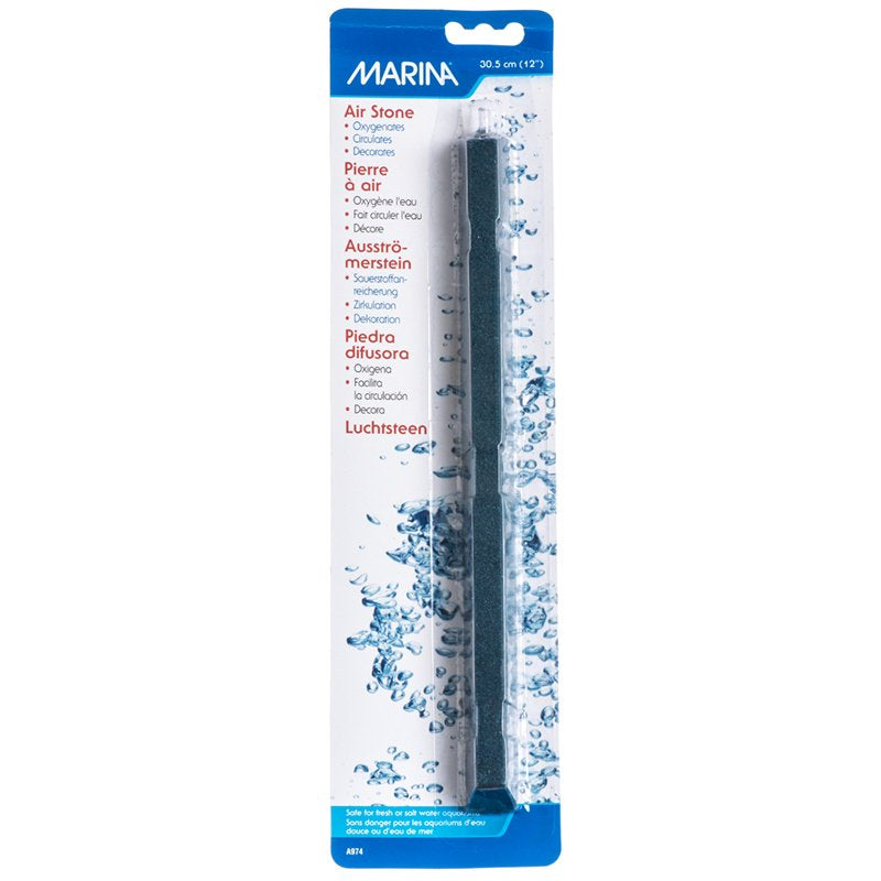 Marina Long Air Stone, 12 Inch, Black, Plastic, Model A974 - Enhance Aquarium Aeration