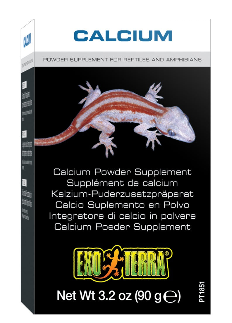 Exo Terra Calcium Powder: Ultra Fine, High Calcium Formula Supports Bone Health, Growth, And Metabolism. Perfect For Insects, Fruits & Veggies 3.2 Oz.